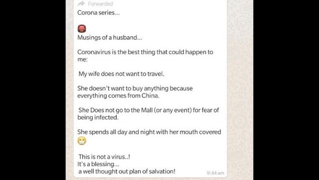 During coronavirus outbreak, there's much we cannot control. But we can deal with the misogyny of the 'Wife Joke' During coronavirus outbreak, there's much we cannot control. But we can deal with the misogyny of the 'Wife Joke'