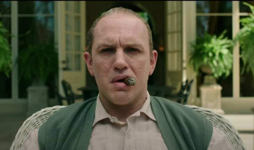 Tom Hardy in a still from Capone. Image from YouTube