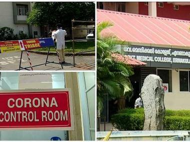 (left to right) Restricted entry to medical staff, patients; corona control room; medical college. Pic courtesy: Govt Medical College and Hospital, Kalamassery, Ernakulam