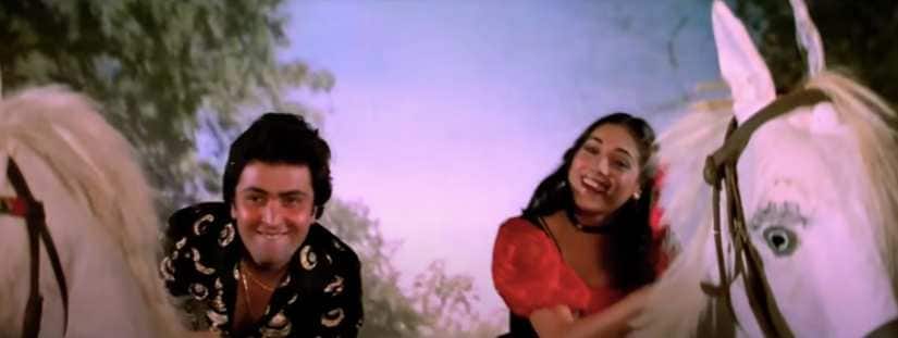 Rishi Kapoor and Tina Munim in Karz. Image from YouTube