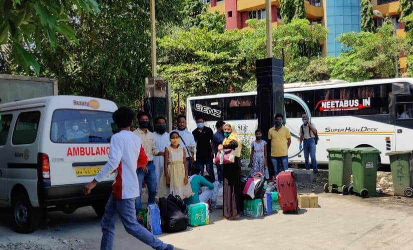 With the air option unavailable, the group had no option left but to travel by bus. Image courtesy Devasish Sharma 