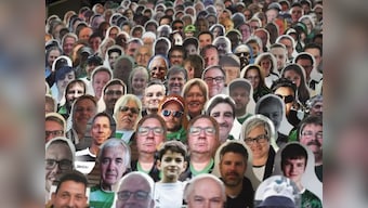 Bundesliga: Thousands of cardboard cutouts of fans take over stadium as Borussia Monchengladbach play Bayer Leverkusen