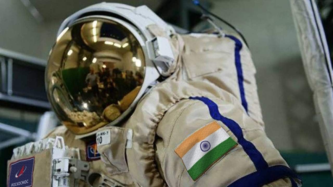 The spacesuit that might be worn by the Indian astronauts when they go into space. Image credit: Twitter