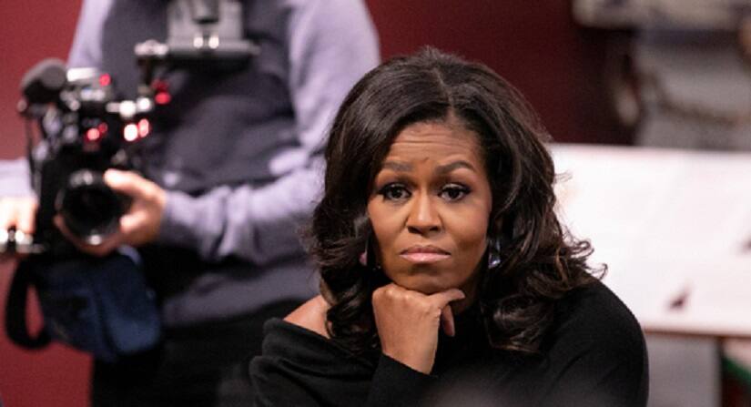 Michelle Obama in a still from Becoming