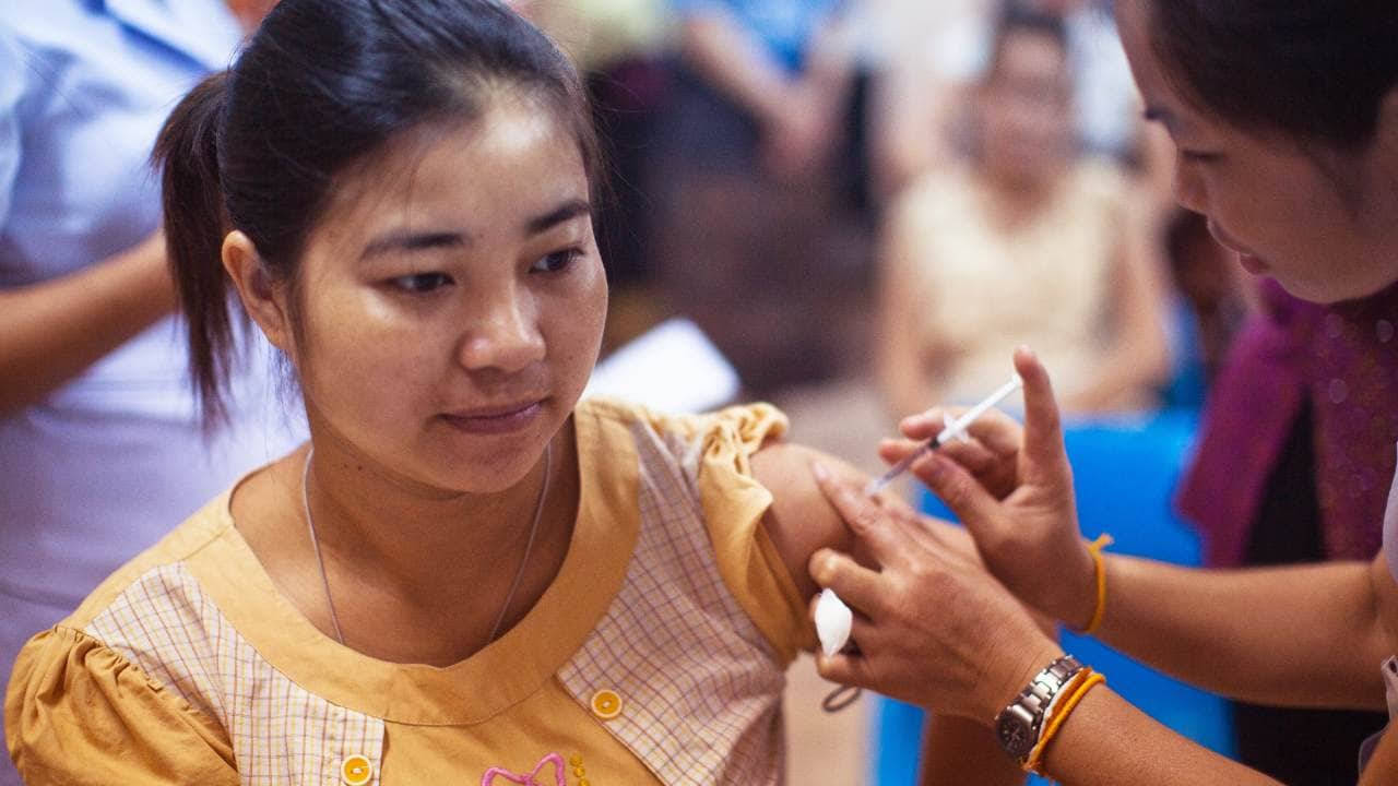 The first coronavirus vaccine to be tested in people appears to be safe and able to stimulate an immune response against the infection. Image credit: CDC
