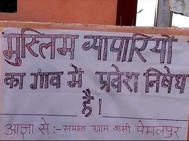 MP Police registers case after poster barring entry of Muslim traders in Indore village surfaces on social media MP Police registers case after poster barring entry of Muslim traders in Indore village surfaces on social media