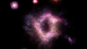 Astronomers capture image of a galaxy described as a “cosmic ring of fire”, as it existed 11 billion years ago