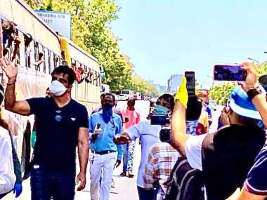 Coronavirus Outbreak: Sonu Sood arranges transport for migrant workers stranded in Mumbai during lockdown Coronavirus Outbreak: Sonu Sood arranges transport for migrant workers stranded in Mumbai during lockdown