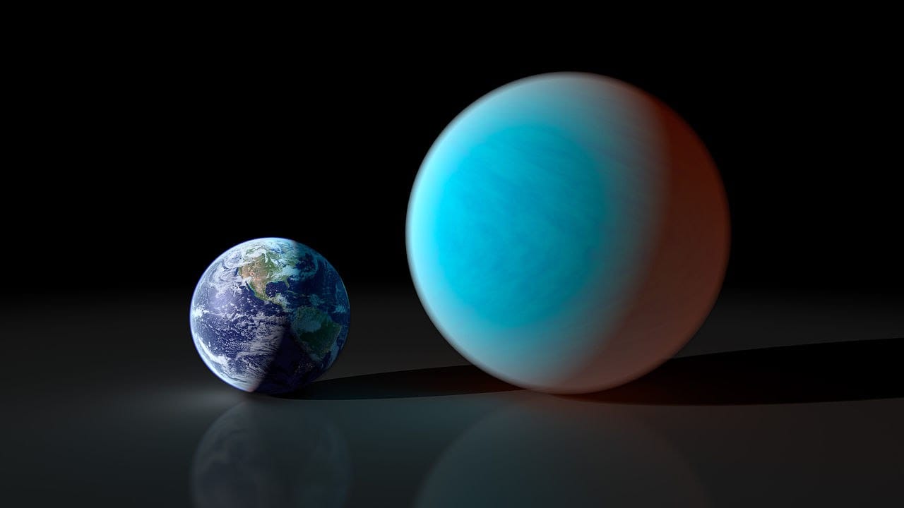 This artists concept contrasts our familiar Earth with the exceptionally strange planet known as 55 Cancri e. While it is only about twice the size of the Earth, NASA's Spitzer Space Telescope has gathered surprising new details about this supersized and superheated world. At just 40 light years away, 55 Cancri e stands as the smallest transiting super-Earth in our stellar neighborhood.