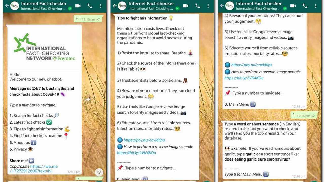 WhatsApp fact-checking bot.