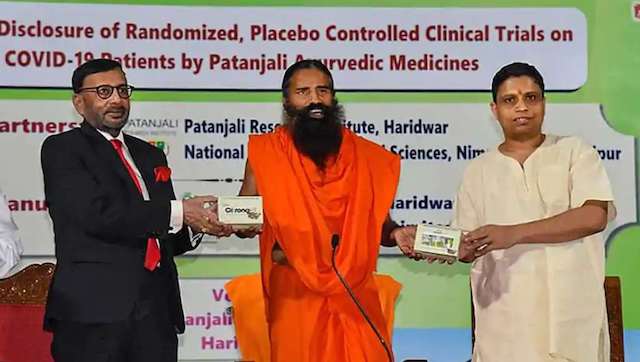Rajasthan Police lodges FIR against Ramdev, four others, for launching 'Coronil' without AYUSH ministry's approval Rajasthan Police lodges FIR against Ramdev, four others, for launching 'Coronil' without AYUSH ministry's approval