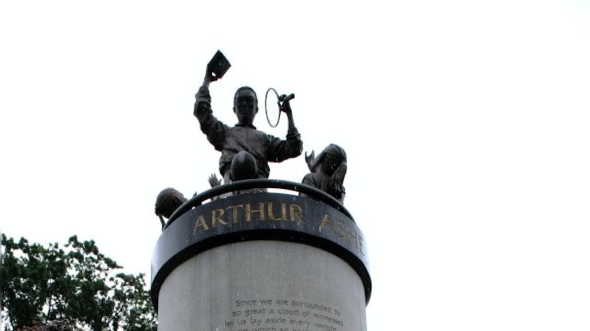 'White Lives Matter' sprayed on statue of African American tennis legend Arthur Ashe