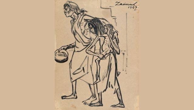 Famine Sketch by Zainul Abedin, ink on paper. Courtesy: DAG