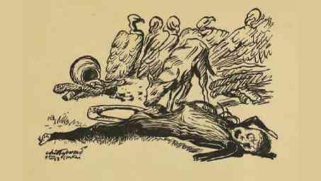 ‘Midnapore.’ Sketch from Hungry Bengal by Chittaprosad Bhattacharya, 1944. Courtesy: Wikimedia Commons