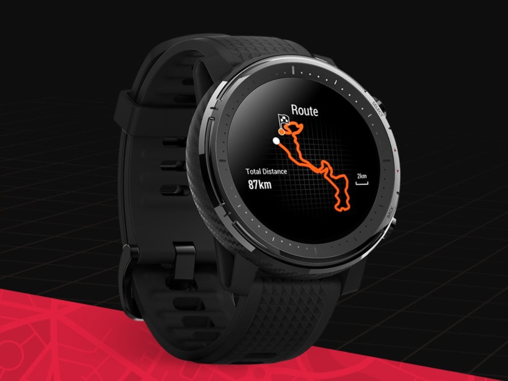 A cycling route recorded on the Stratos 3. Image: Amazfit
