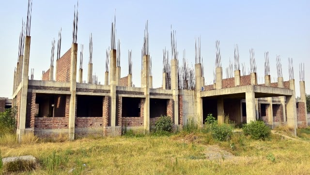 An unfinished government building in Amritsar that was constructed from labour cess funds in violation of the Supreme Court's orders from 2015. The building has now been put up for sale. Image procured by Vivek Gupta