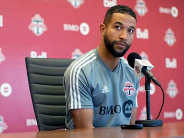 File image of Toronto FC player Justin Morrow. The Canadian Press via AP Photo