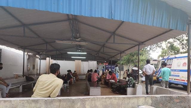 Waiting area at COVID Outpatient block at KMCH. Firstpost/Greeshma Kuthar