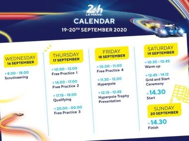 Revised schedule of a 62-car grid for 4 days of competition. Image courtesy: Twitter @24hoursoflemans