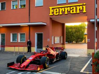 Formula 1 2020: Charles Leclerc drives his Ferrari F1 car from factory to test track in Maranello Formula 1 2020: Charles Leclerc drives his Ferrari F1 car from factory to test track in Maranello
