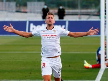 Luuk de Jong scored the only goal for Sevilla. Image: Twitter/@LaLigaEN