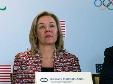 United States Olympic and Paralympic Committee CEO Sarah Hirshland. AP Photo