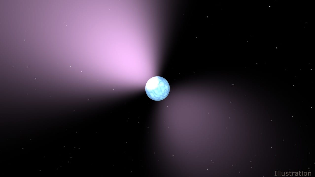 The infant magnetar is one of 5 known radio pulsars, which are like lighthouses, whose light appears in regular pulses as it rotates. Image: NASA/JPL-Caltech