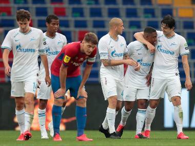 Zenit St Petersburg on the match 4-0 against CSKA Moscow. AP