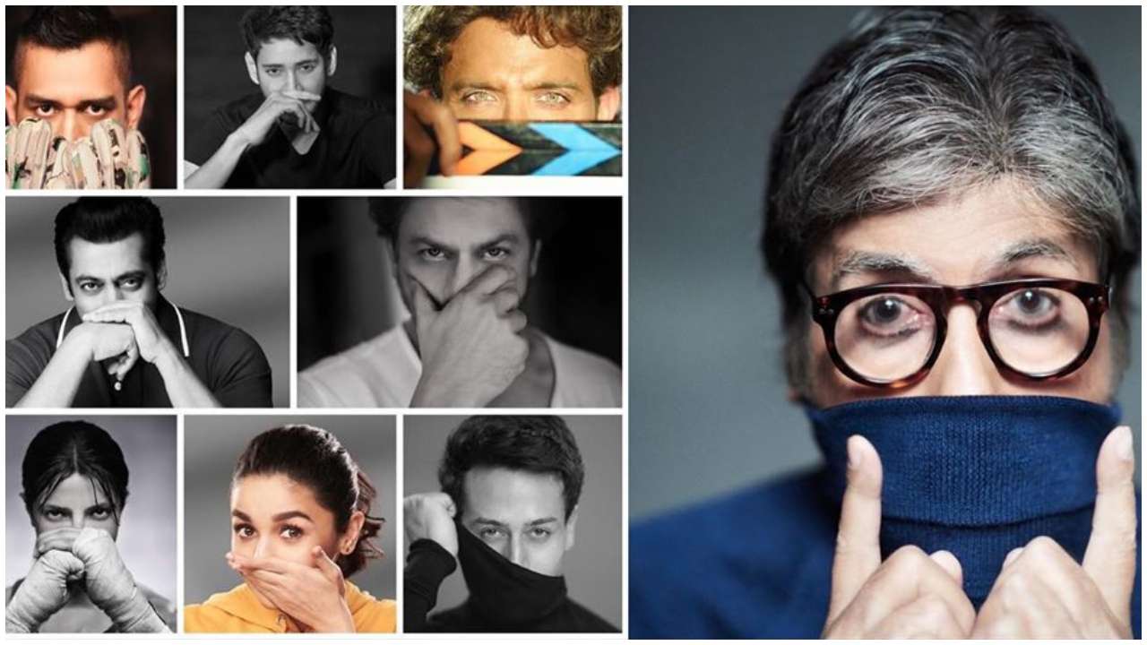 Amitabh Bachchan shared a collage of Bollywood celebrities wearing masks during the coronavirus outbreak. Twitter