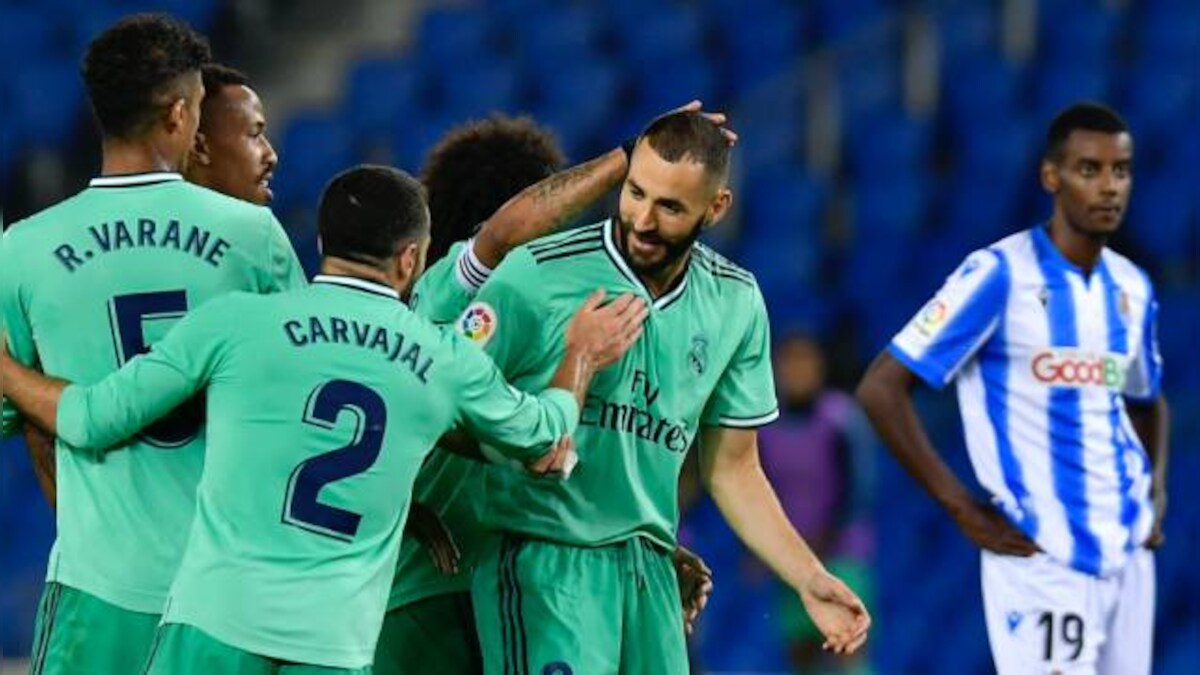 LaLiga: Real Madrid beat Real Sociedad 2-1 to edge Barcelona at the top of Spanish league