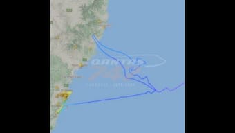 Qantas' last Boeing 747 traces carrier's iconic kangaroo logo after taking to sky for its final journey