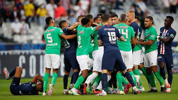 French Cup: Paris Saint-Germain beat Saint-Etienne to clinch title as Kylian Mbappe limps off with ankle injury