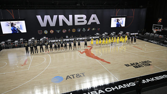 WNBA: New York Liberty, Seattle Storm players walk off during national anthem in protest against racial inequality WNBA: New York Liberty, Seattle Storm players walk off during national anthem in protest against racial inequality