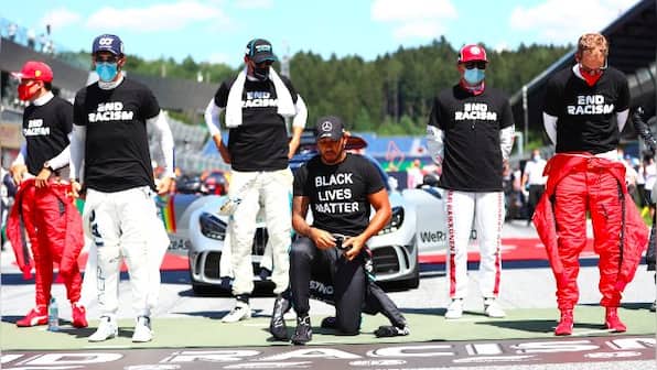 Formula 1 2020: F1 drivers wear black t-shirts with 'End Racism' on it; six of 20 refuse to take the knee