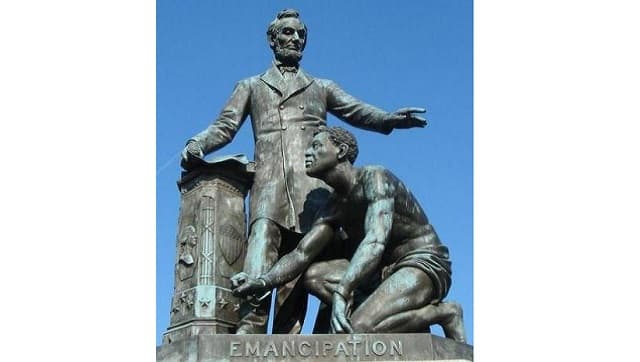 The Emancipation Memorial in Washington DC. Image via Wikimedia Commons