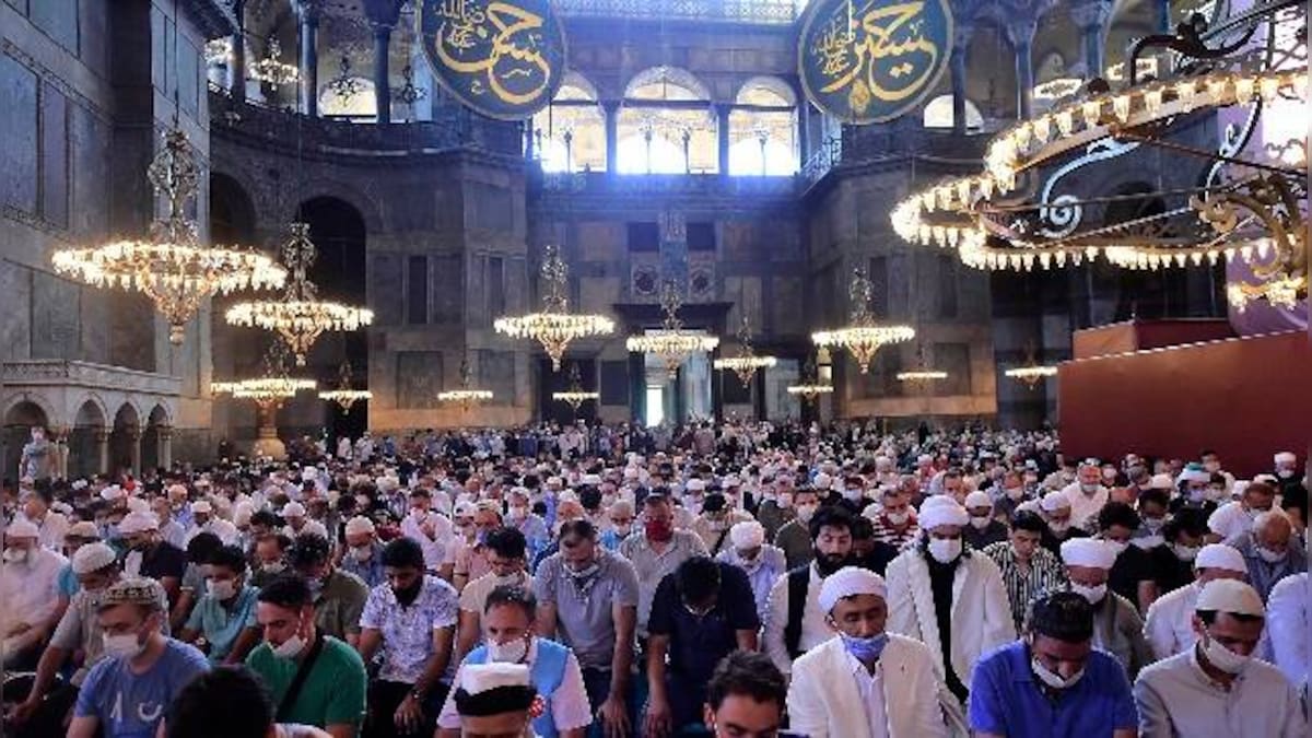 Thousands participate in first Muslim prayers at Istanbul's Hagia Sophia in 86 years