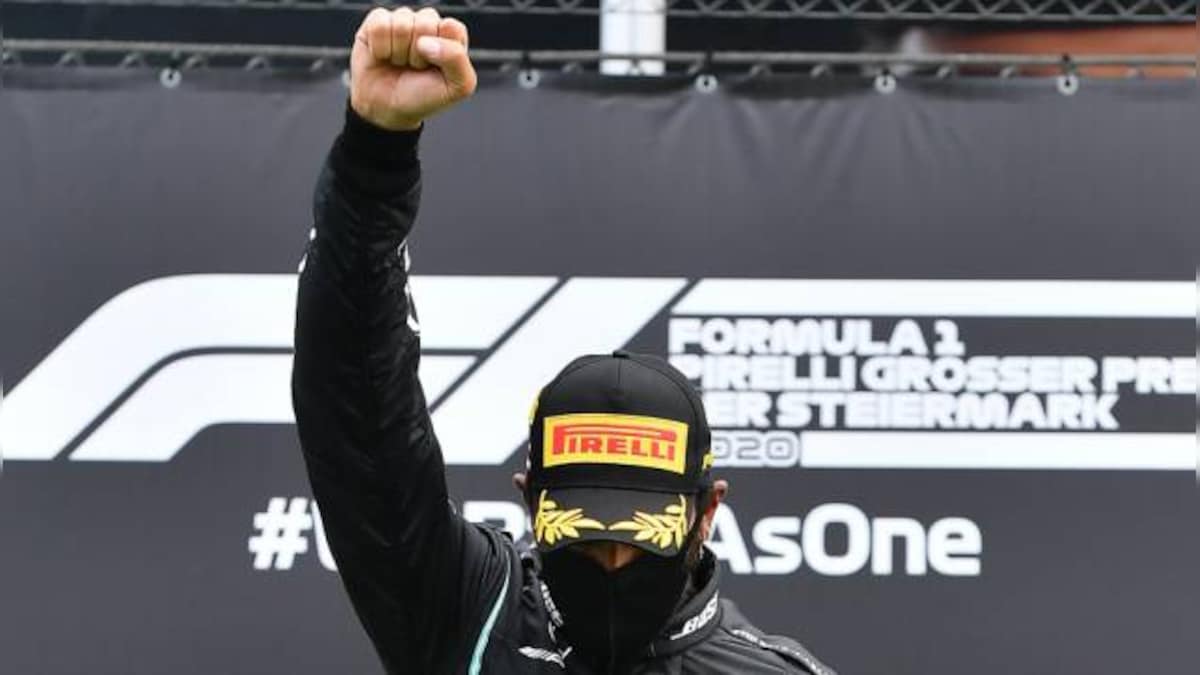 Formula 1: Mercedes star Lewis Hamilton raises right fist on podium in fight against racism