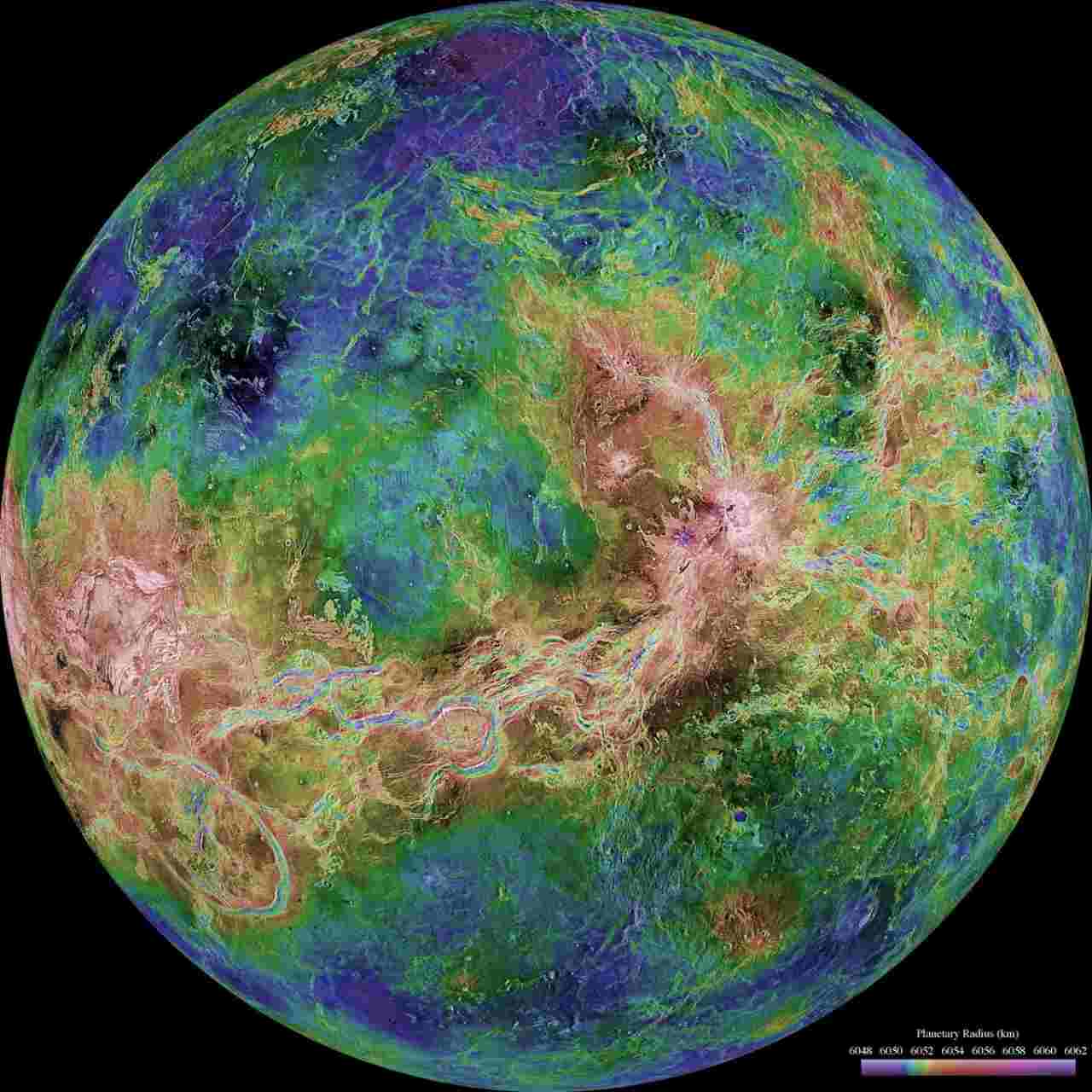 A hemispheric view of Venus – product of over a decade of radar investigations in the 1990-1994 Magellan mission – published on 4 June 1998. Image credit: NASA/JPL/USGS via Reuters