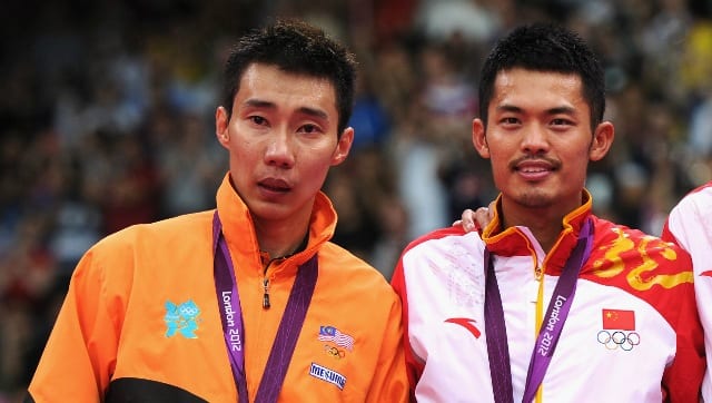 Lee Chong Wei (left) has a better win percentage than Lin Dan, but the Chinese dominated their head-to-head meetings.