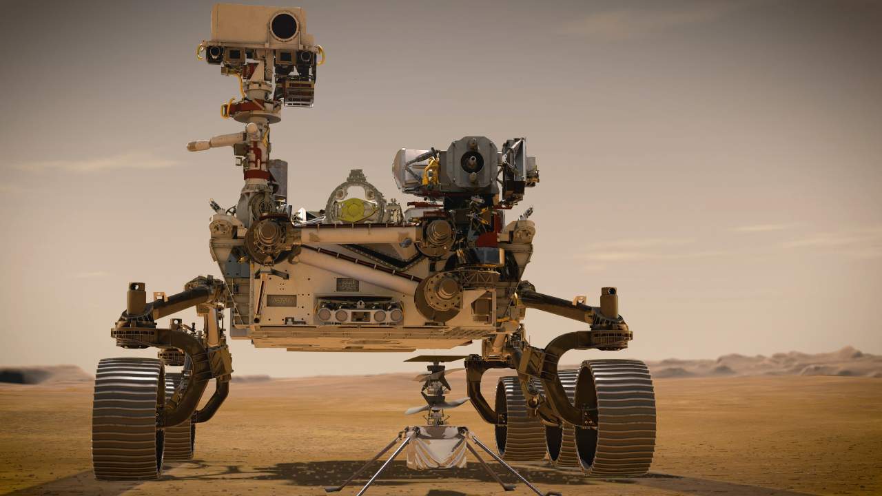 Perseverance is the most sophisticated rover NASA has ever sent to Mars. Ingenuity, a technology experiment, will be the first aircraft to attempt controlled flight on another planet. Perseverance will arrive at Mars' Jezero Crater with Ingenuity attached to its belly. Image credit: NASA
