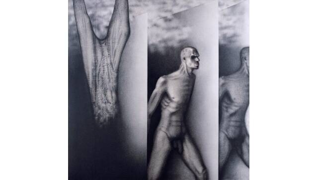 Rameshwar Broota, Runners, 1982, Oil on canvas, Collection KNMA 