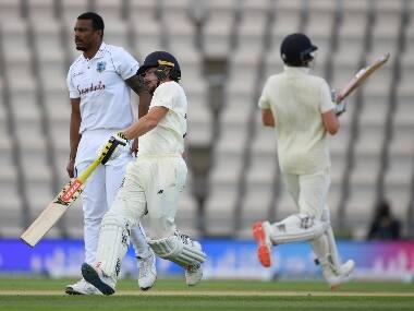 England openers Rory Burns and Dom Sibley somehow survived 10 overs of zippy bowling that relentlessly attacked the off stump. AP