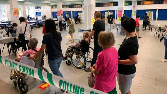 Senior citizens given priority in the first four hours of elections in Singapore. AP
