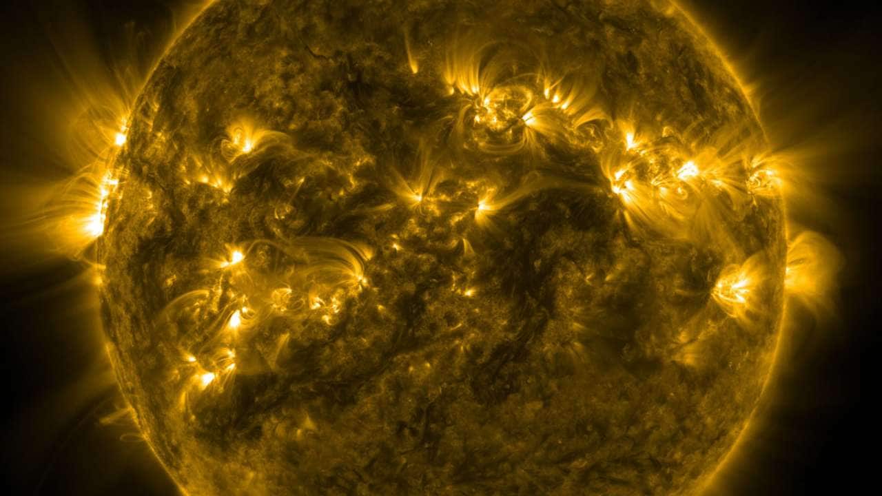 The Sun, captured by NASA's Solar Dynamics Observatory, pointing to 