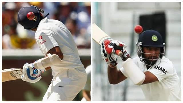 The key to play bouncers lie in not hanging back on the backfoot, which could put one in an awkward position (left). On true pitches, ducking short balls (right) is an excellent choice.