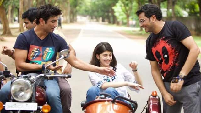 Sushant Singh Rajput, Sanjana Sanghi, and Mukesh Chhabra on the sets of Dil Bechara