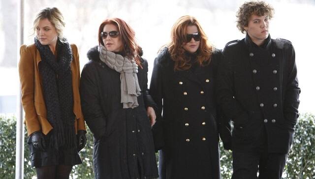  In this Jan. 8, 2010, file photo, Priscilla Presley, second from left, her daughter, Lisa Marie Presley, second from right, and Lisa Marie’s children, Riley Keough, left, and Benjamin Keough, right, take part in a ceremony in Memphis, Tenn., commemorating Elvis Presley’s 75th birthday |(AP Photo/Mark Humphrey, File)