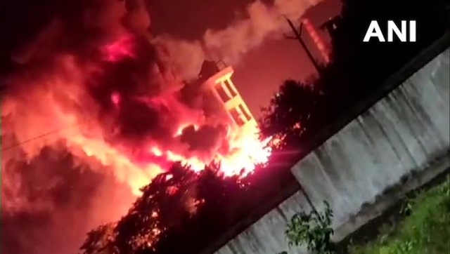 Massive fire breaks out at pharmaceutical plant in Visakhapatnam after explosion in chemical unit; one worker injured Massive fire breaks out at pharmaceutical plant in Visakhapatnam after explosion in chemical unit; one worker injured