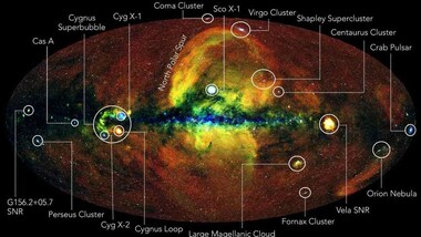 eROSITA telescope scans the entire sky, produces comprehensive X-ray map that shows millions of objects