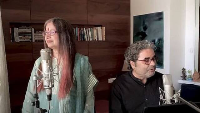 Rekha and Vishal Bhardwaj recording and filming 'Dhoop Aane Do' during lockdown